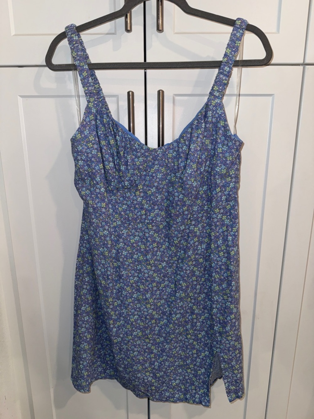 Aeropostale Blue Floral Sundress with Green Accents